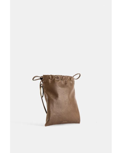 Bea Mombaers Blue Sac Drawstring Large En Cuir Kaki