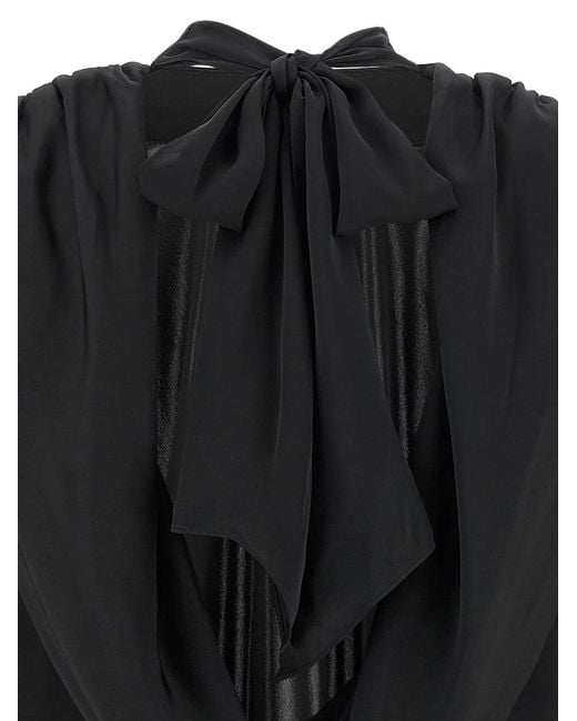 ROTATE BIRGER CHRISTENSEN Black Rotate Birger Christensen 'Satin Drapy Back' Top