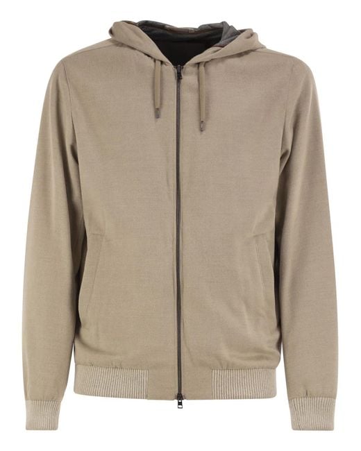 Herno Brown Lightweight Hooded Jacket for men