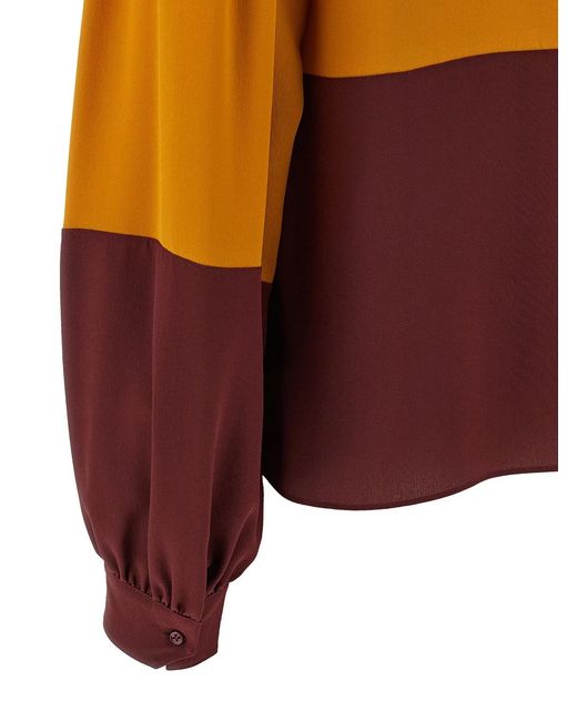 Saint Laurent Purple Color-Block Blouse