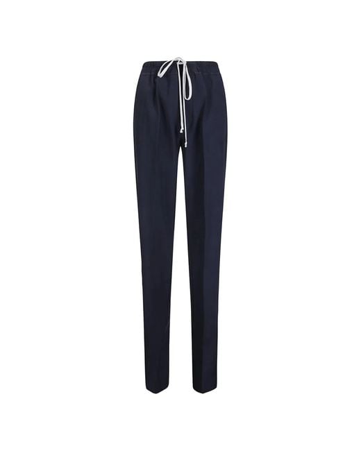 Rick Owens Blue Drawstring Trousers