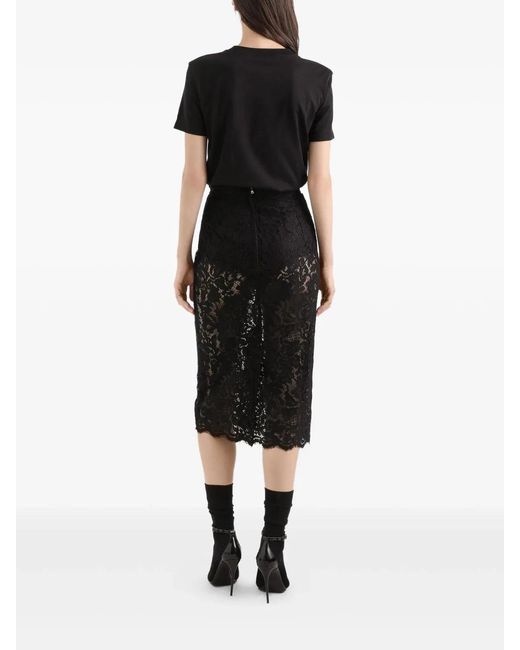 Dolce & Gabbana Black Dolce & Gabbana Jersey Tshirt With Embroidery