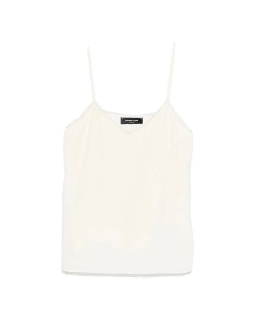 Fabiana Filippi White Butter Acetate Silk Top