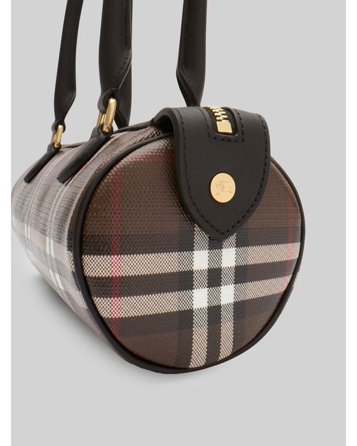 Burberry Brown Mini Check Barrel Bag