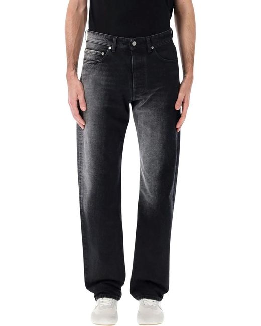 MM6 by Maison Margiela Black Faded Straight-Leg Jeans for men