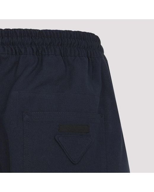 Prada Blue Cotton Pants for men