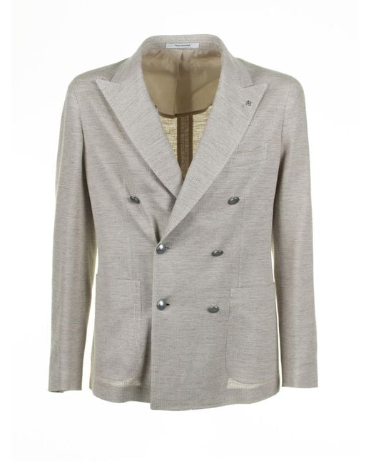Tagliatore Gray Double-Breasted Jacket