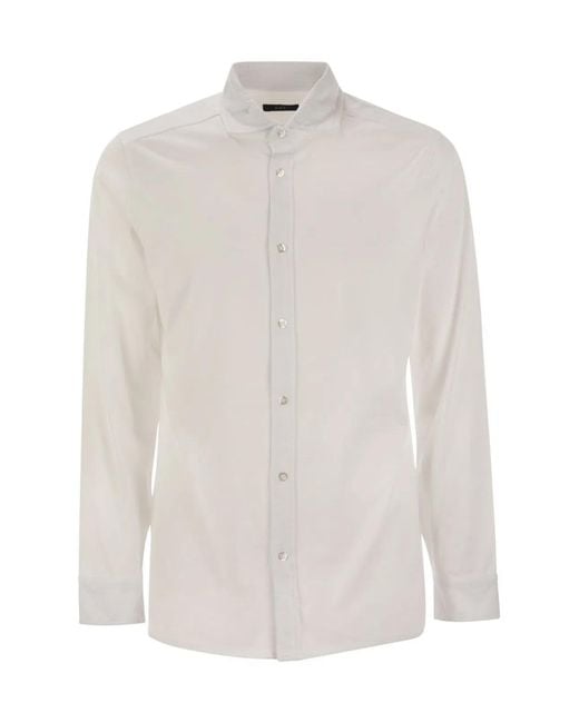 Fay White Cotton Jersey Shirt for men
