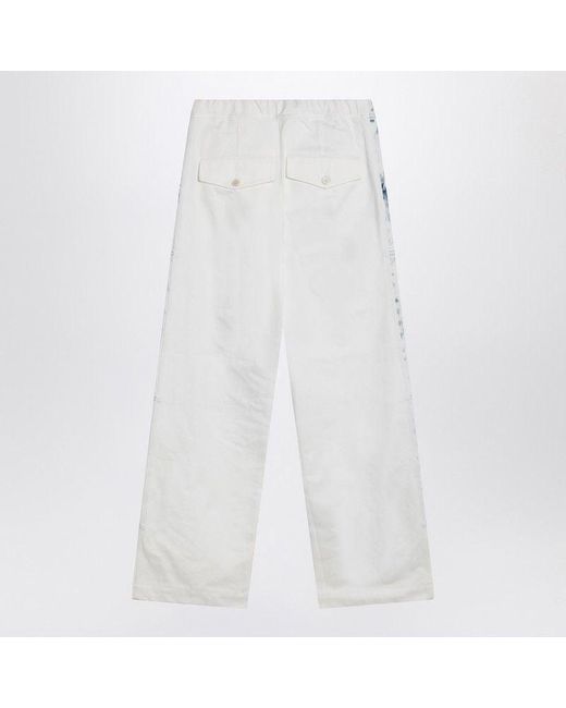 Dries Van Noten Blue Wide Jeans With Drawstring for men