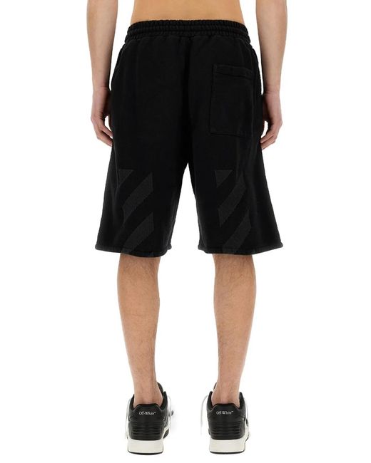 Off-White c/o Virgil Abloh Black Bermuda With Logo for men