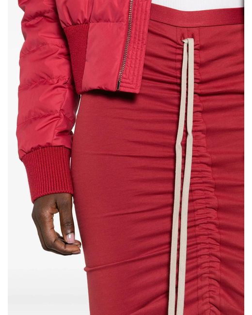 Moncler Red Cotton Knitted Adjustable Skirt