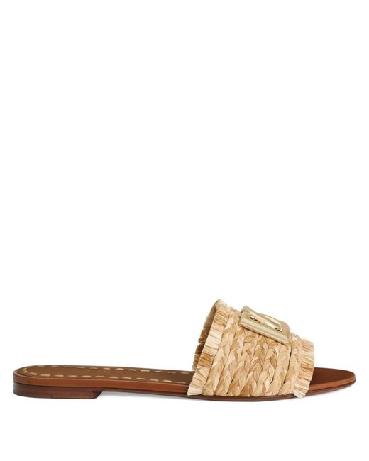 Dolce & Gabbana Dolce & Gabbana Flat Sandal With Natural Raffia