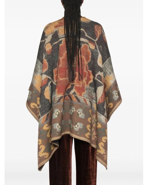 Pierre Louis Mascia Brown Wool Poncho