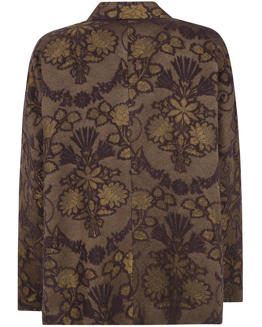 Uma Wang Brown "Etillade" Crossword Jacket