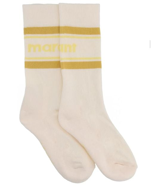 Isabel Marant Yellow "Dona" Socks With Logo