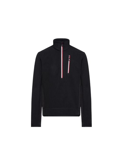 Moncler Black Half-Zip Polo Neck for men