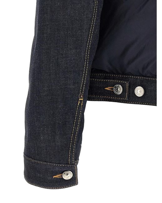 DSquared² Blue Padded 'Hybrid' Trucker Jacket for men