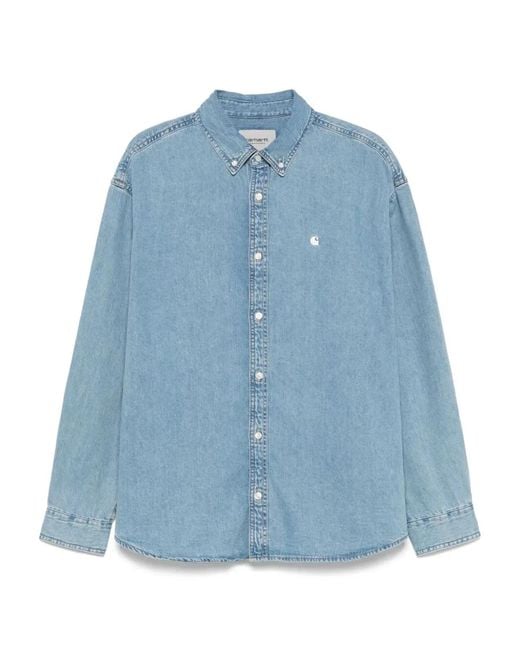 Carhartt Blue Long Sleeves "Lucas" Denim Shirt for men