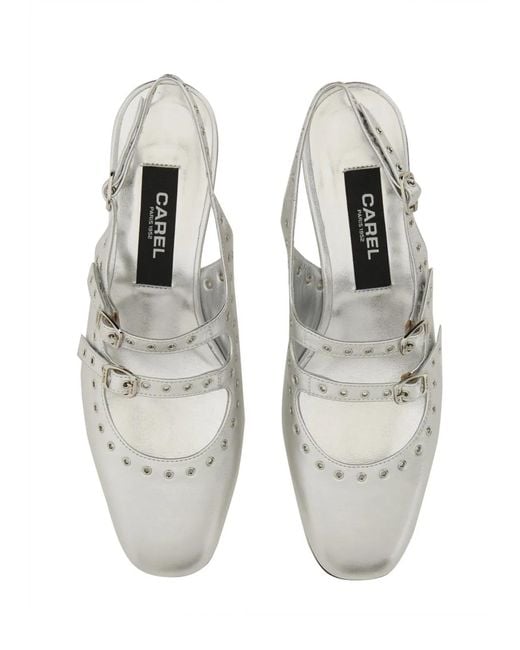 CAREL PARIS White Mary Jane Slingback "Queen"