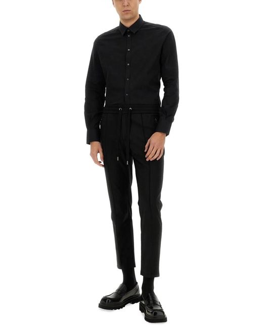Dolce & Gabbana Black Dolce & Gabbana Poplin Stretch Shirt for men