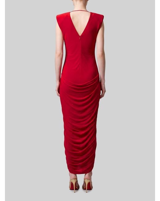 Versace Red Viscose Jersey Evening Dress