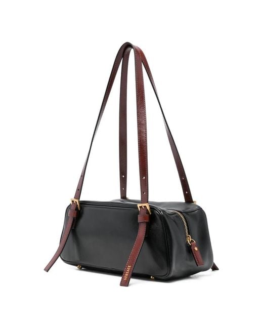 Versace Black Mini Shoulder Bag With Medusa Appliqué