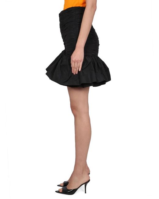 Patou Black Flounced Mini Skirt