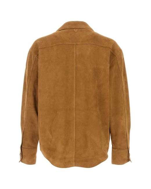 AMI Brown Buttoned Overshirt for men