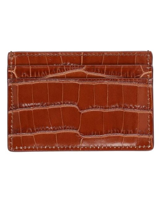 Tom Ford Brown Leather Card Holder for men