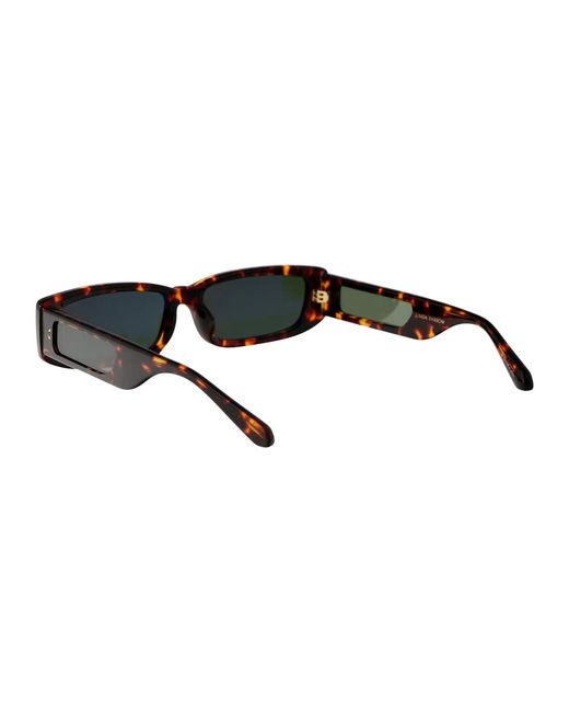 Linda Farrow Green 0 Dark T-Shell Light Acetate Sunglasses