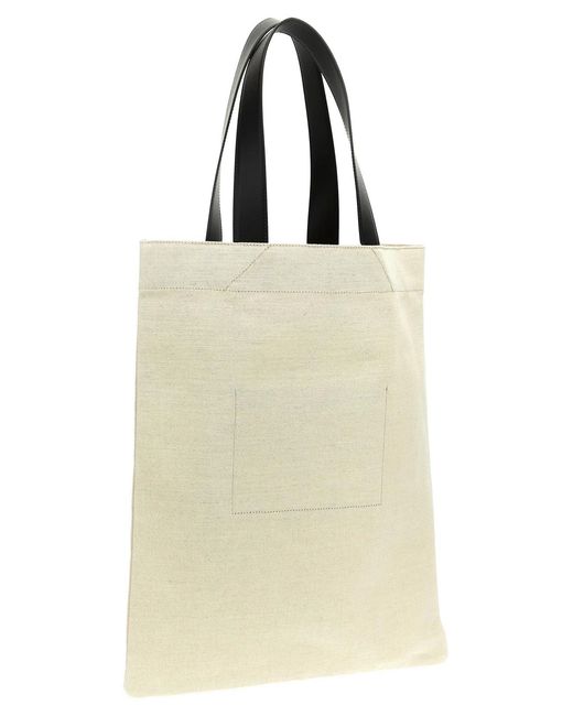 Jil Sander Natural 'Flat Shopper' Medium Shopping