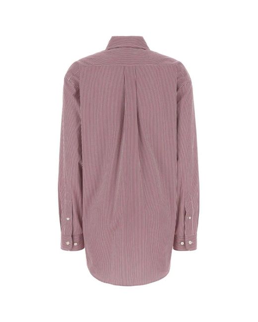 Miu Miu Purple Oversized Stripes Shirt