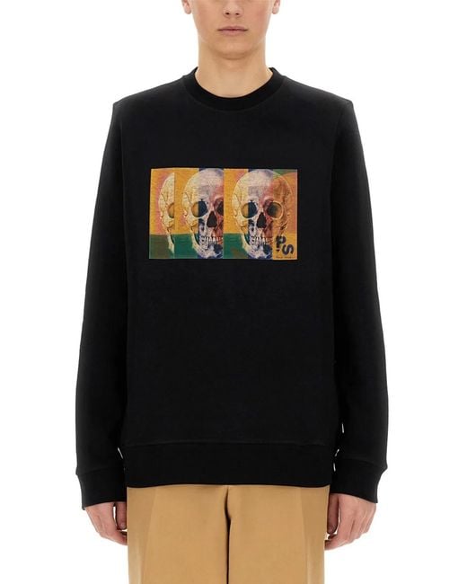 Paul Smith Black "Skull Square" Sweatshirt for men