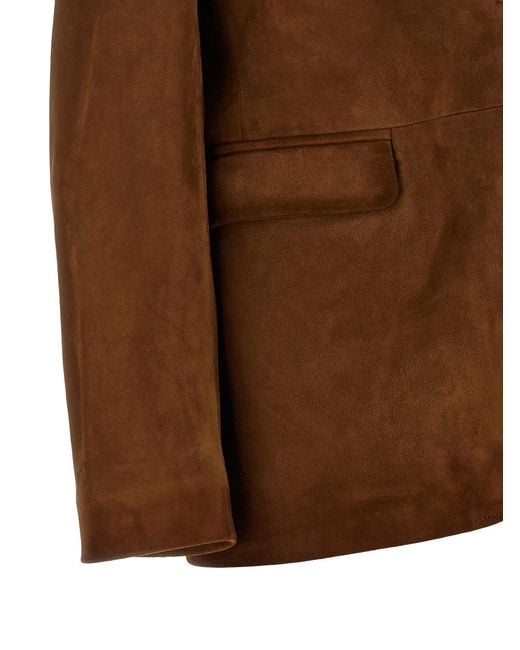 Golden Goose Deluxe Brand Brown Lamb Leather Jacket Clothing