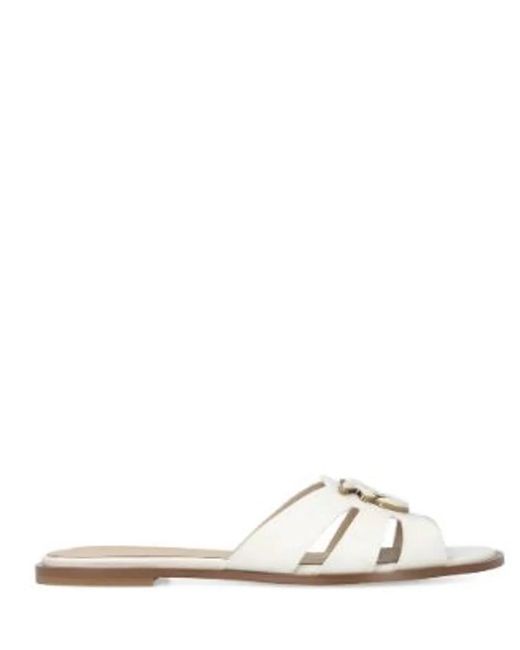 Pinko White Tone Flat Shoes