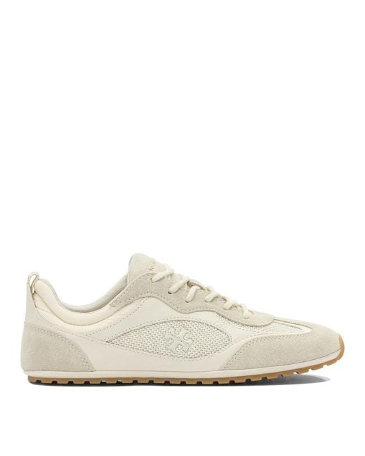 Tory Burch White Suede Leather Sneakers