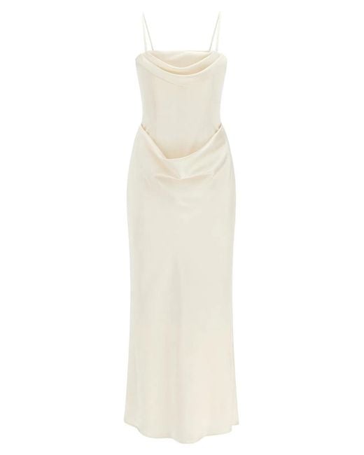 ROTATE BIRGER CHRISTENSEN White Rotate Birger Christensen 'Corsage Long' Dress