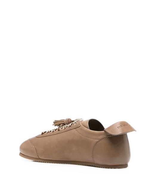 Fabiana Filippi Brown Leather Sneakers