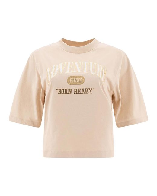 Pinko Natural Cotton Logo T Shirt