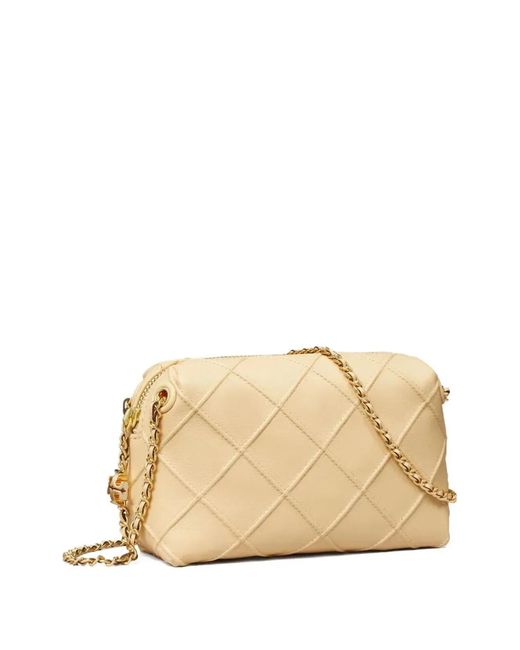 Tory Burch Natural Sesame Diamond Quilted Chain Bag