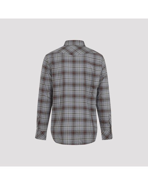 Acne Gray Flannel Check Shirt for men