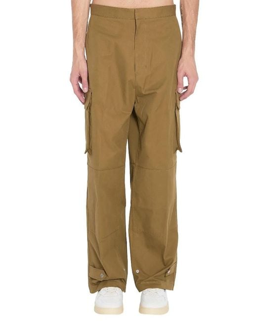 AMI Green Cotton Cargo Pants for men