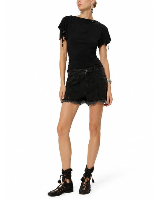 Isabel Marant Black Shorts Aecia Con Ricami