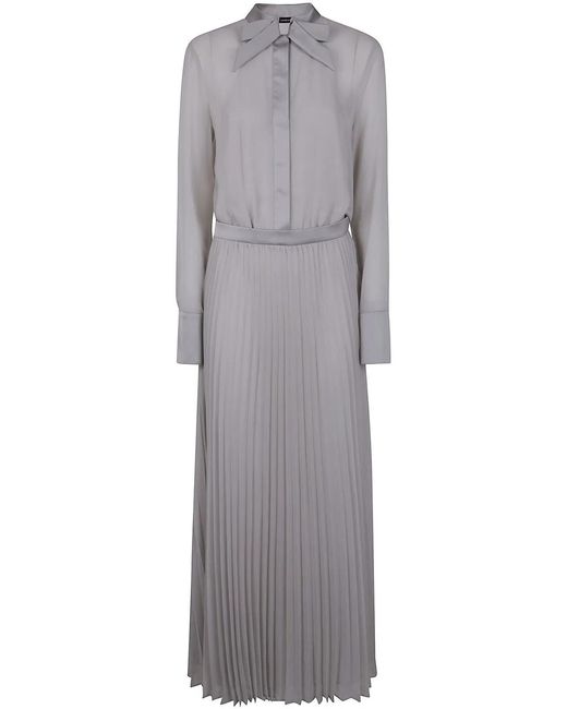 Emporio Armani Gray Bow Detail Maxi Dress