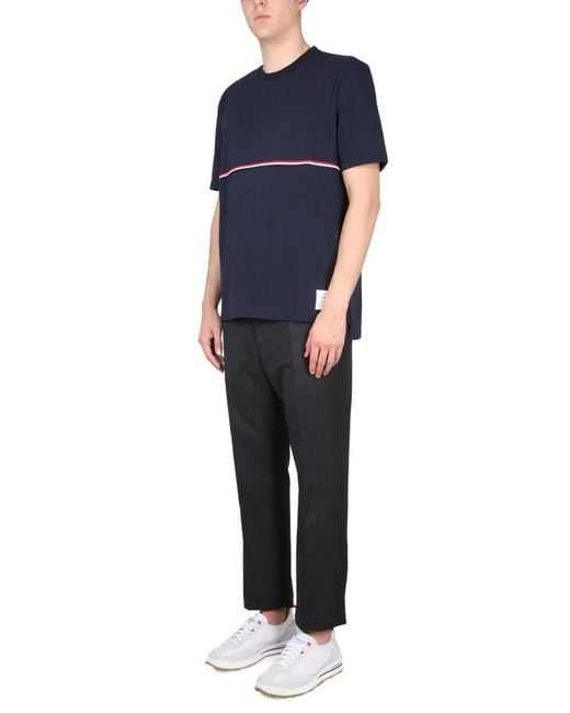 Thom Browne Blue T-Shirt Rwb for men