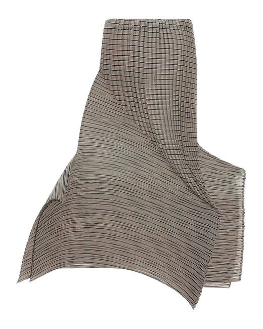 Issey Miyake Gray 'Generic Stripes (Machine Pleats) Skirt