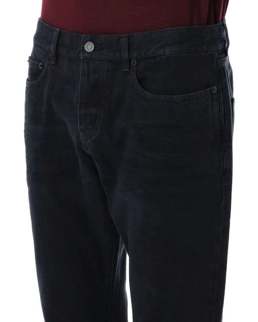 Saint Laurent Black Low-Rise Slim Jeans for men