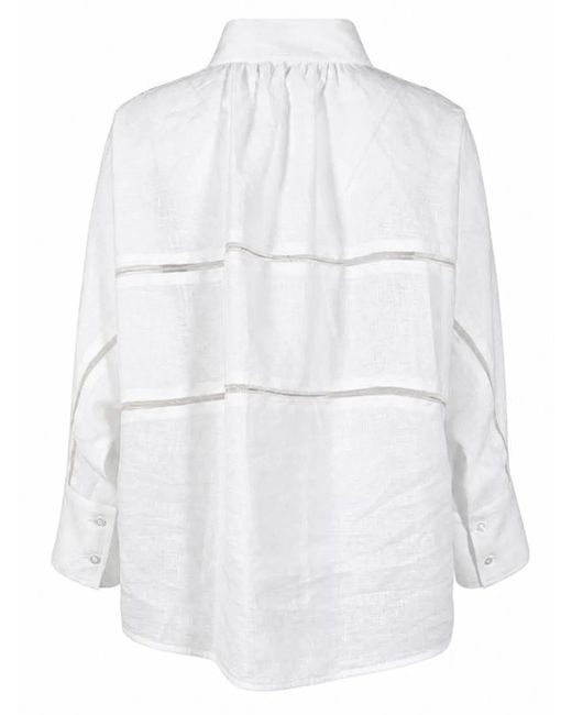 Fabiana Filippi White Classic Collar Linen Shirt