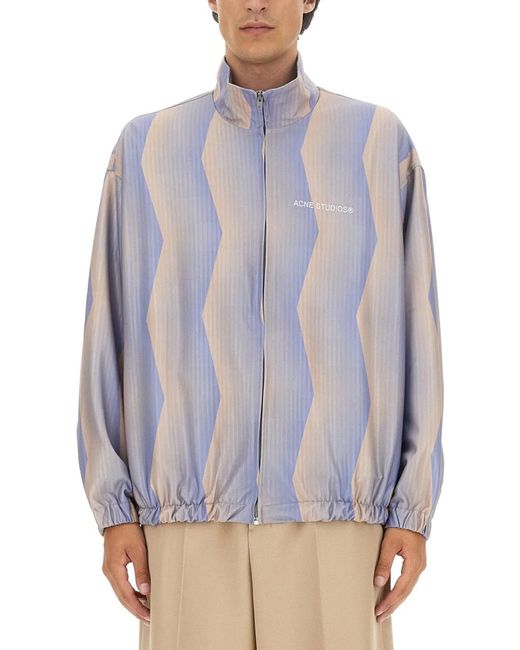 Acne Blue Jacket With Logo for men