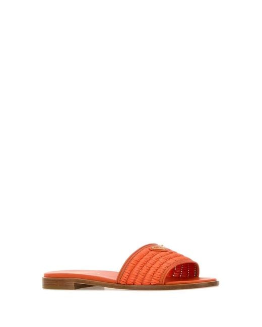 Prada Orange Ciabatte